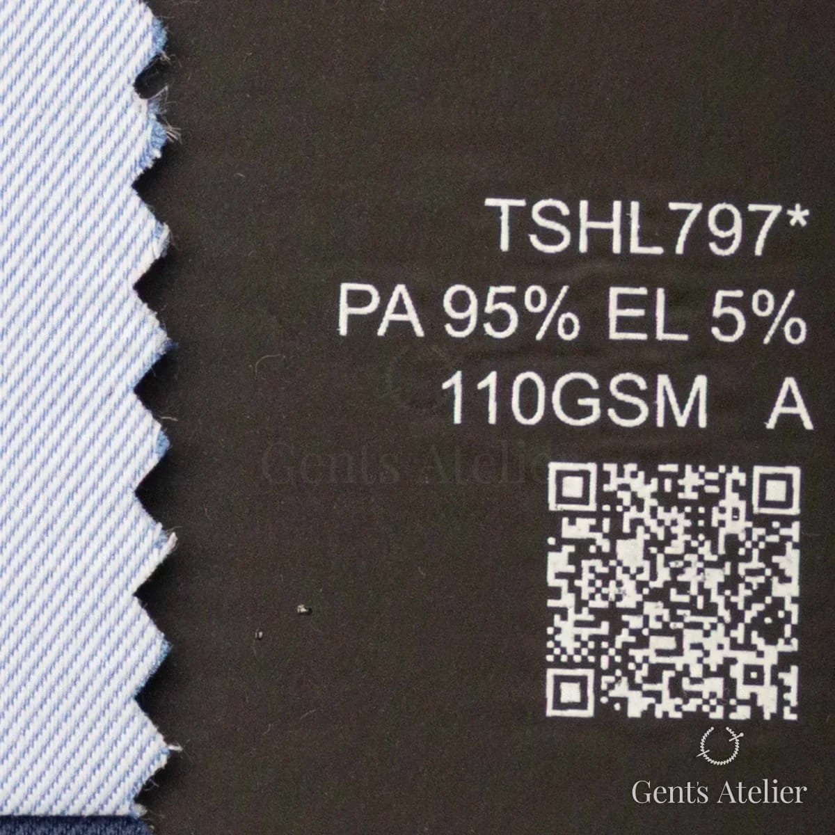 Образец ткани Lucerne TSHL797* с этикеткой — Белый / синяя полоска