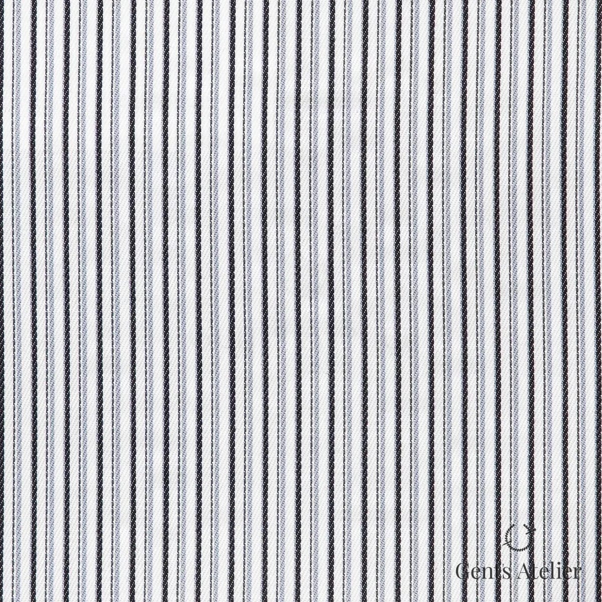 Сорочка из European Business Collection SAZ800A — белый в чёрно-серо-голубую полоску, 100% Хлопок