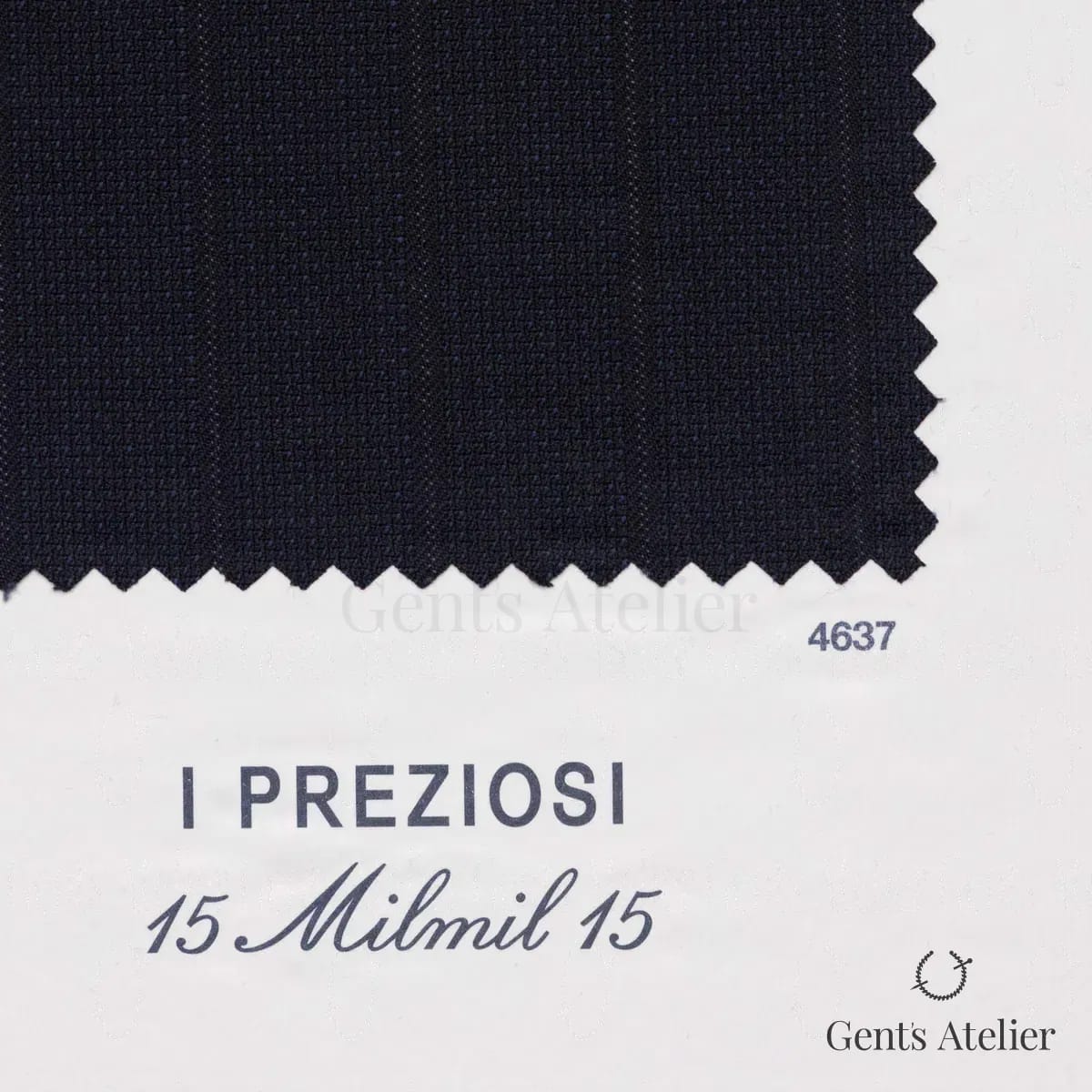 Образец ткани Ermenegildo Zegna 4637 с этикеткой, тёмно-синий