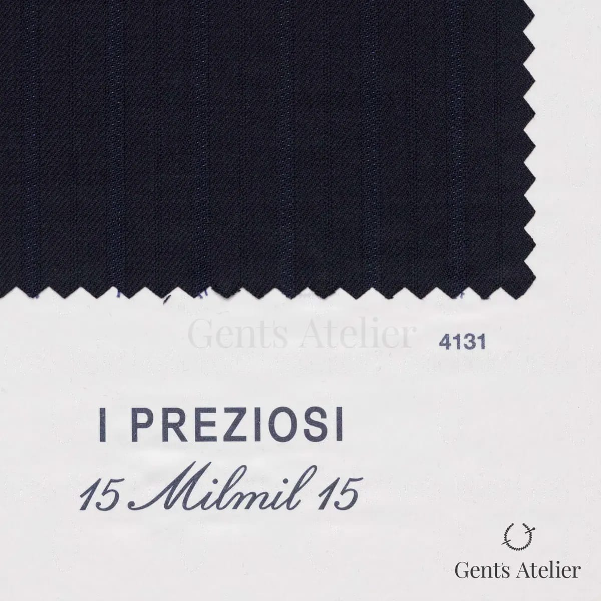 Образец ткани Ermenegildo Zegna 4131 с этикеткой, тёмно-синий