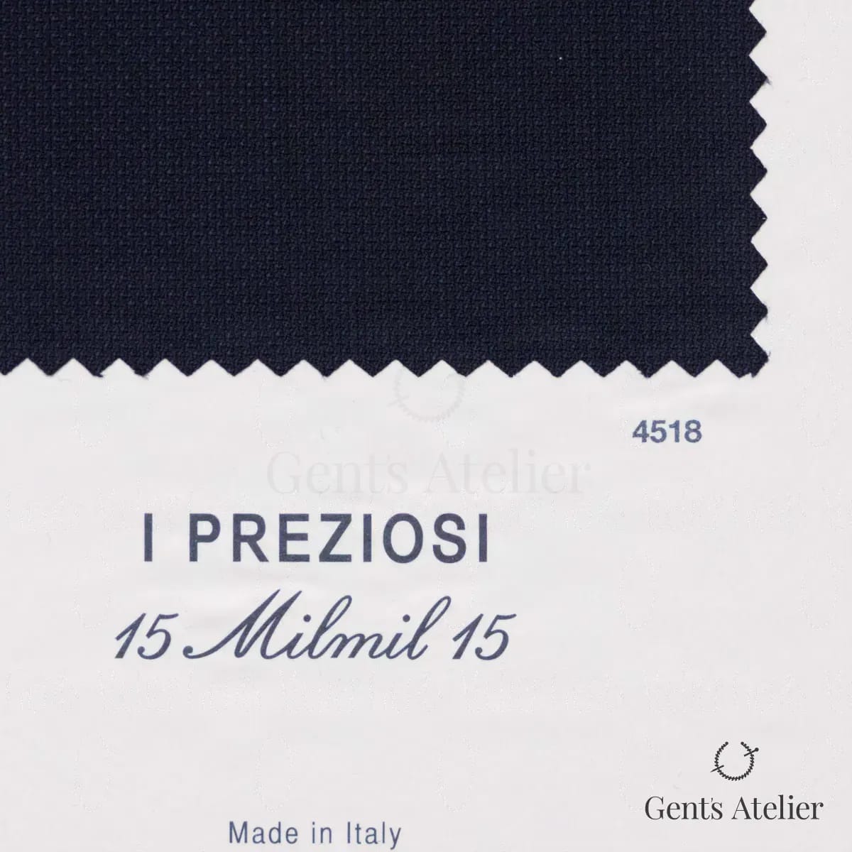 Образец ткани Ermenegildo Zegna 4518 с этикеткой, тёмно-синий