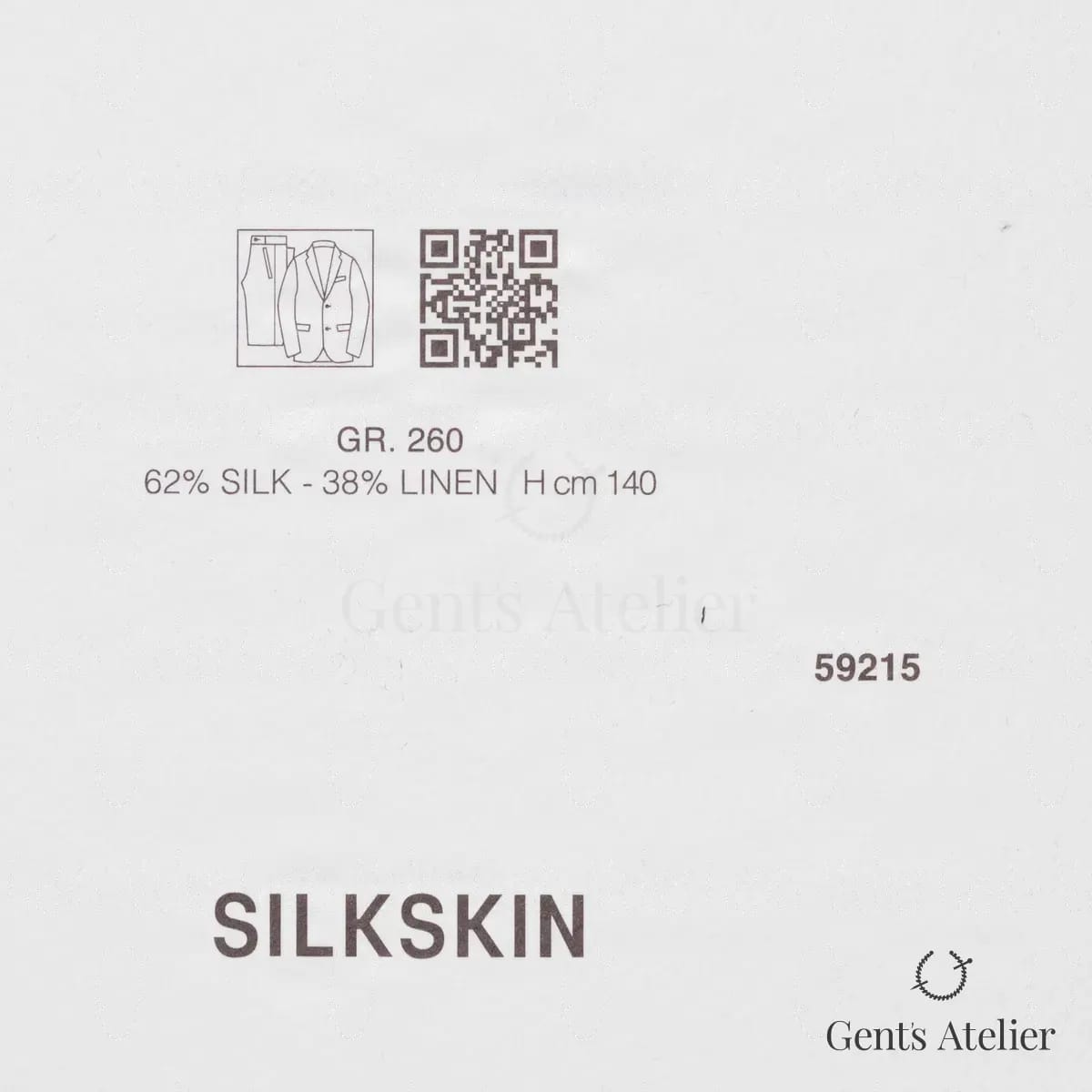 Образец ткани Ermenegildo Zegna 59215 с этикеткой, тёмно-синий