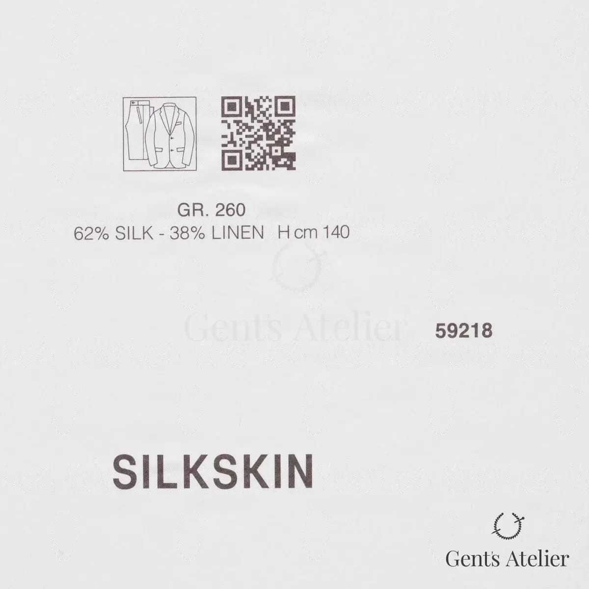 Образец ткани Ermenegildo Zegna 59218 с этикеткой, серый