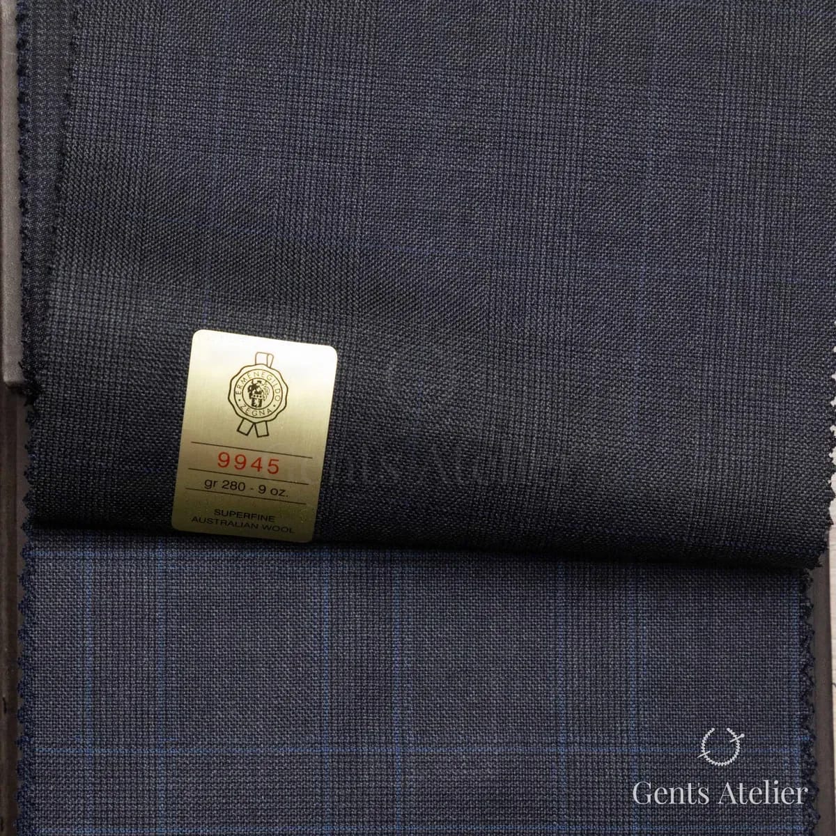 Образец ткани Ermenegildo Zegna 9945 с этикеткой, графитовый