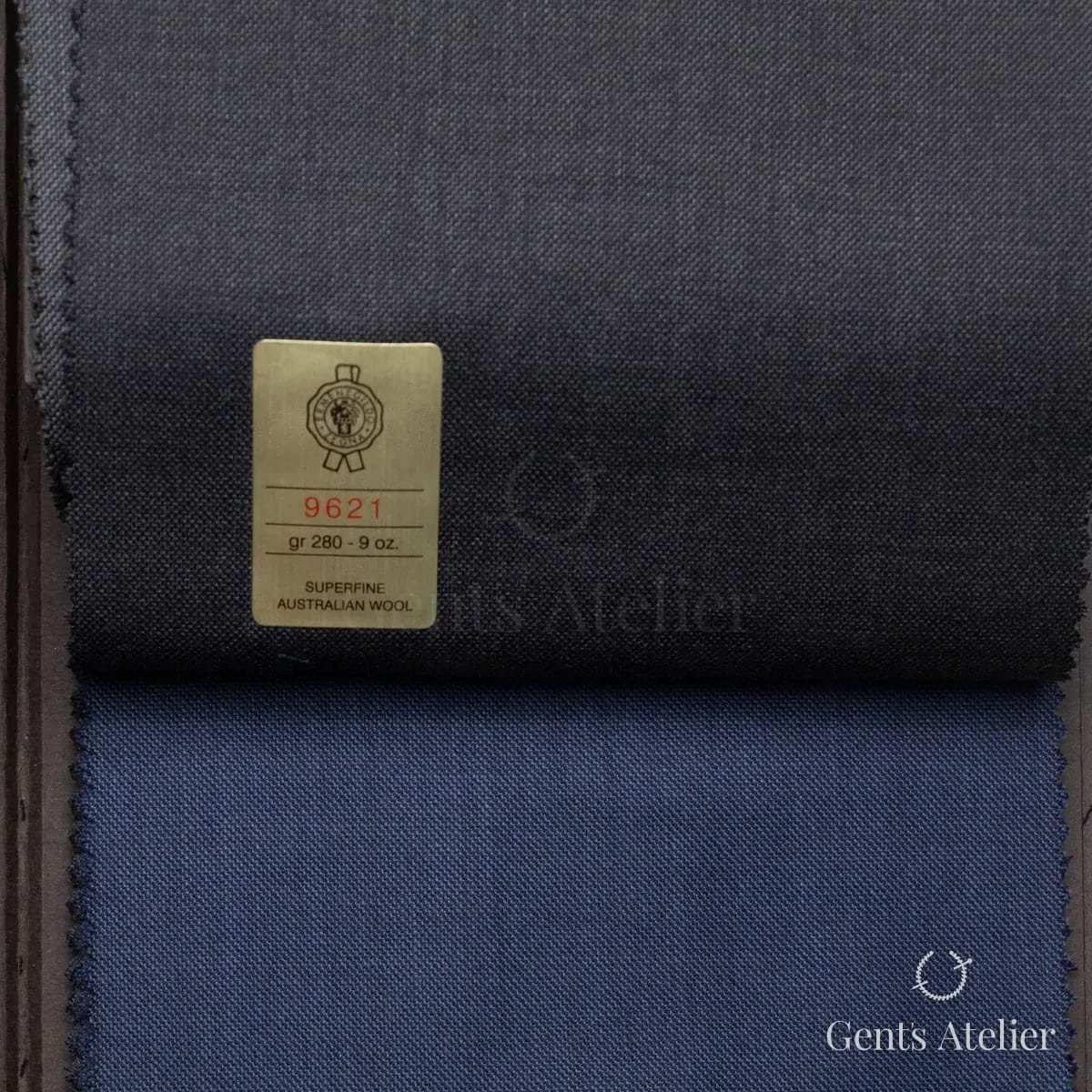 Образец ткани Ermenegildo Zegna 9621 с этикеткой, тёмно-серый