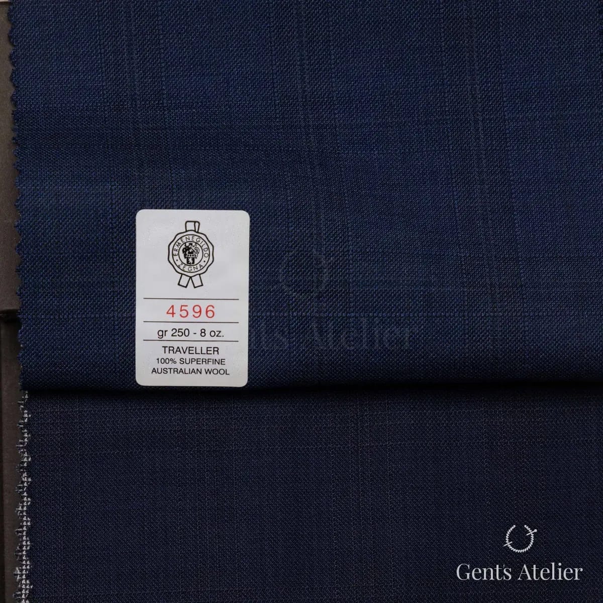 Образец ткани Ermenegildo Zegna 4596 с этикеткой, синий