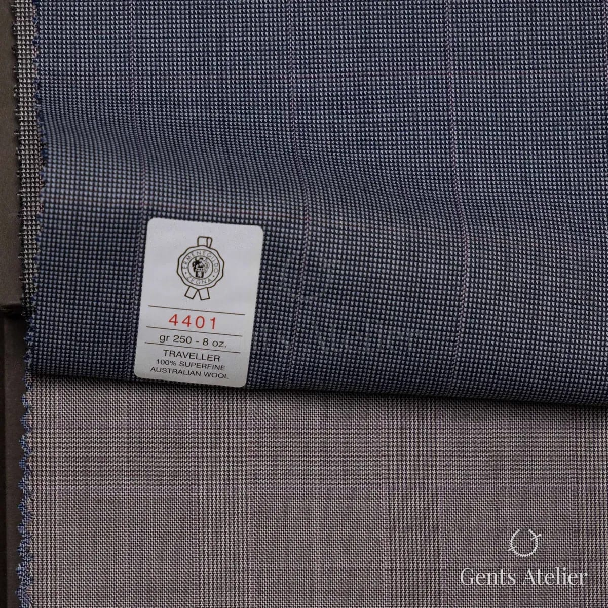 Образец ткани Ermenegildo Zegna 4401 с этикеткой, синий