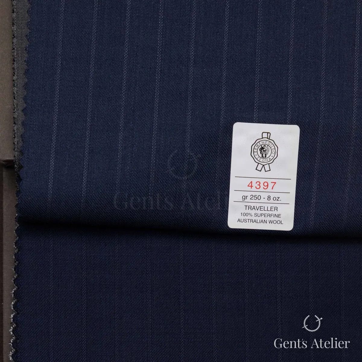 Образец ткани Ermenegildo Zegna 4397 с этикеткой, синий