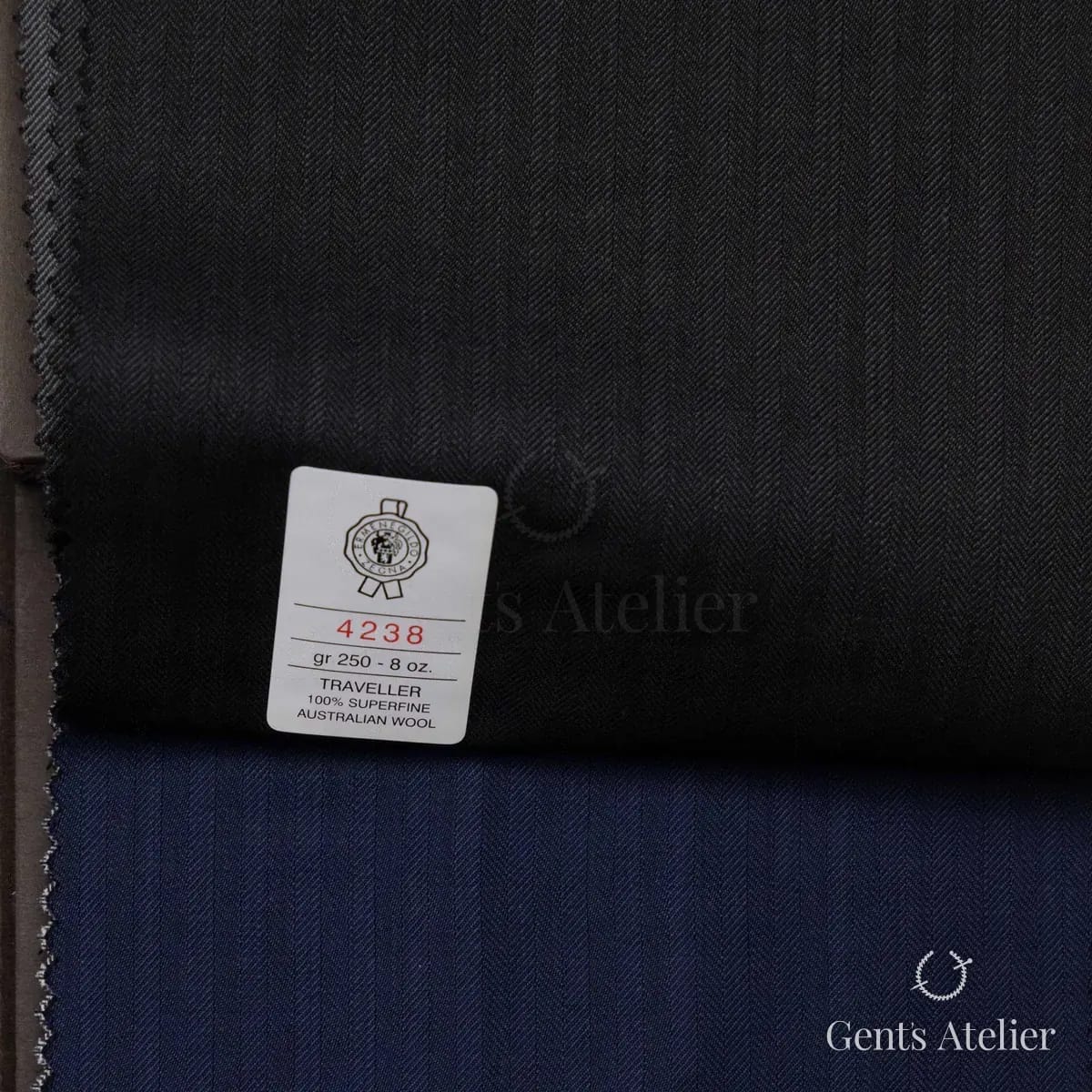 Образец ткани Ermenegildo Zegna 4238 с этикеткой, чёрный