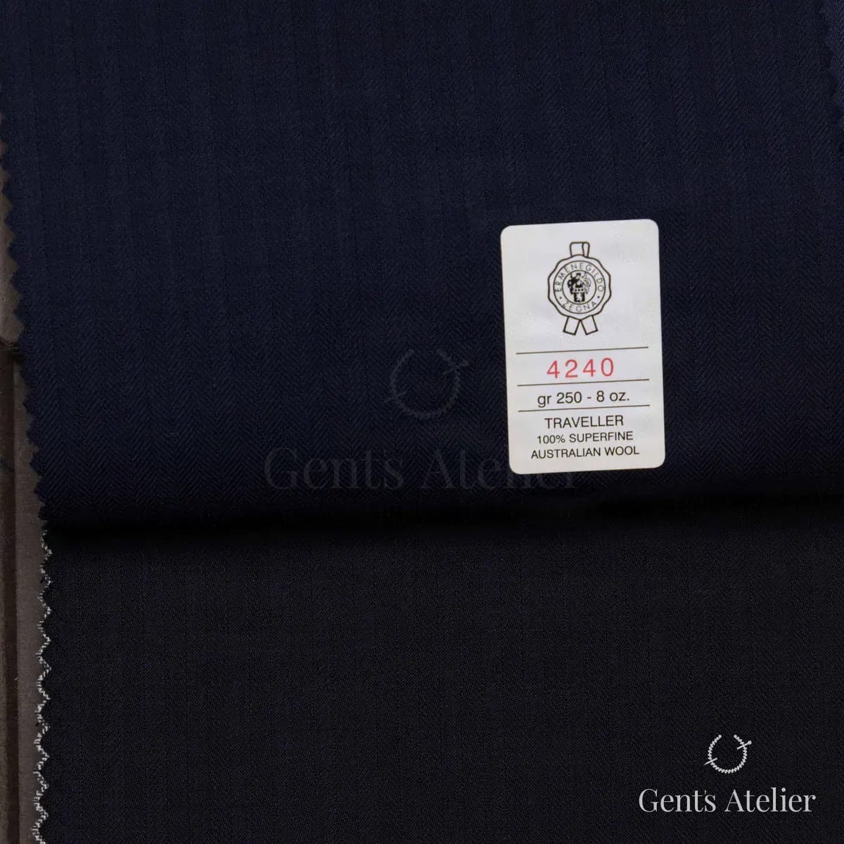 Образец ткани Ermenegildo Zegna 4240 с этикеткой, синий