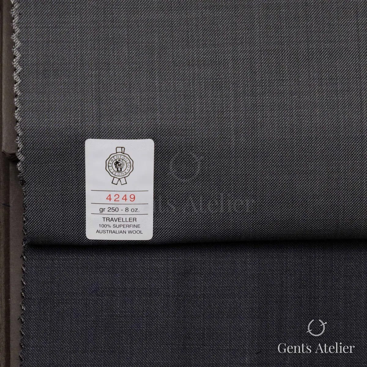 Образец ткани Ermenegildo Zegna 4249 с этикеткой, серый