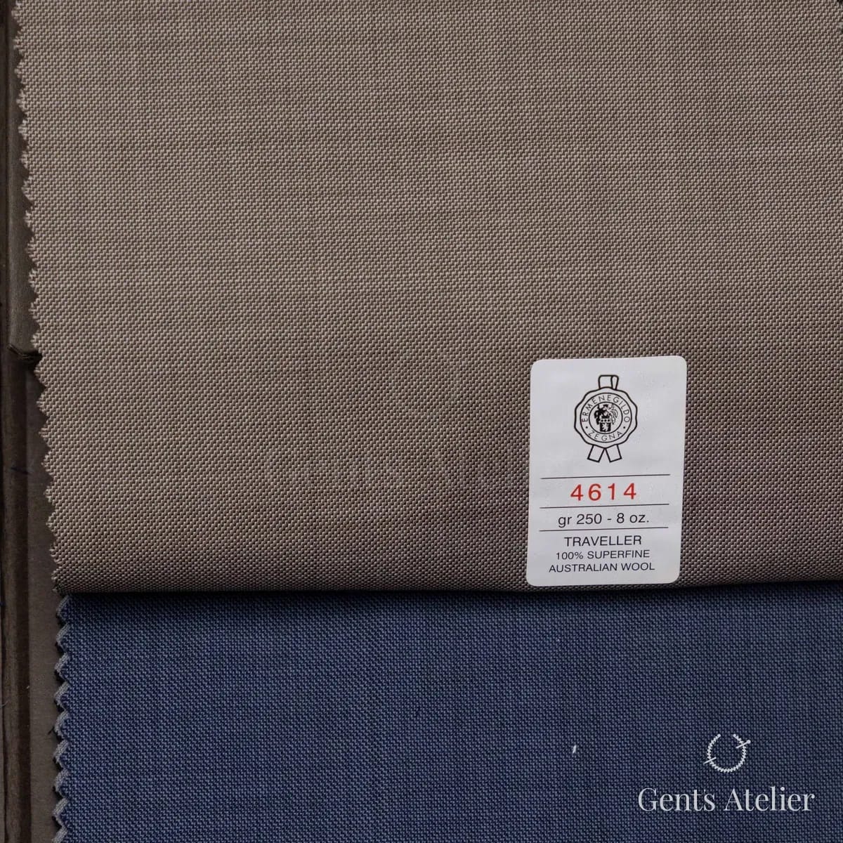 Образец ткани Ermenegildo Zegna 4614 с этикеткой, бежевый