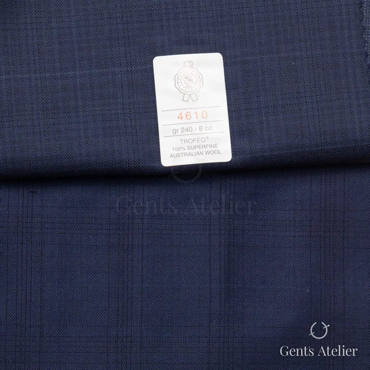 Образец ткани Ermenegildo Zegna 4610 с этикеткой, синий