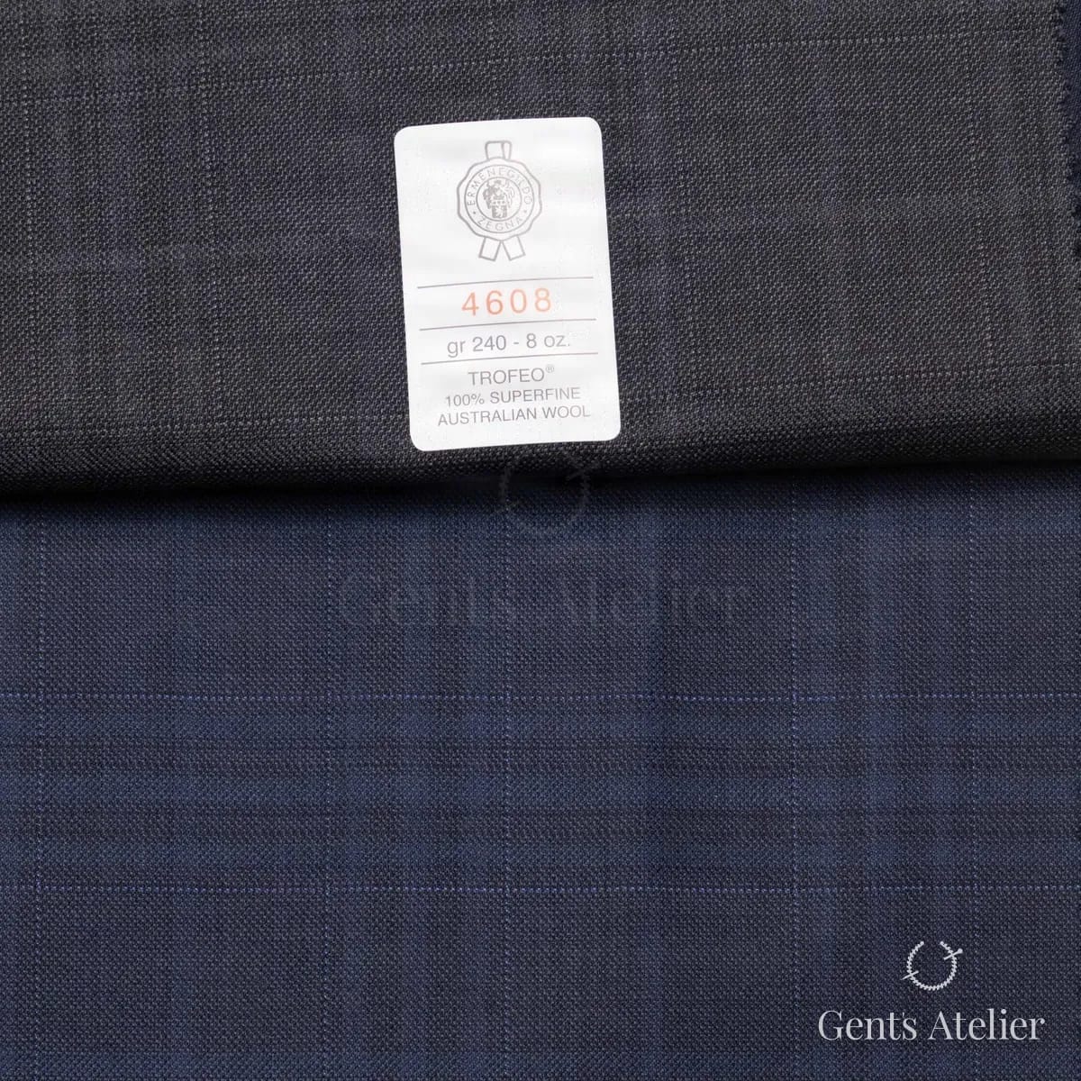 Образец ткани Ermenegildo Zegna 4608 с этикеткой, антрацит