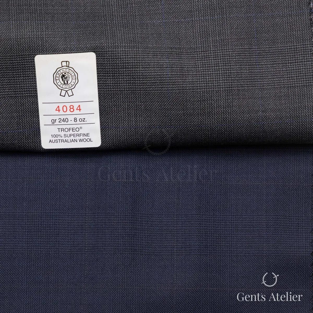 Образец ткани Ermenegildo Zegna 4084 с этикеткой, графитовый