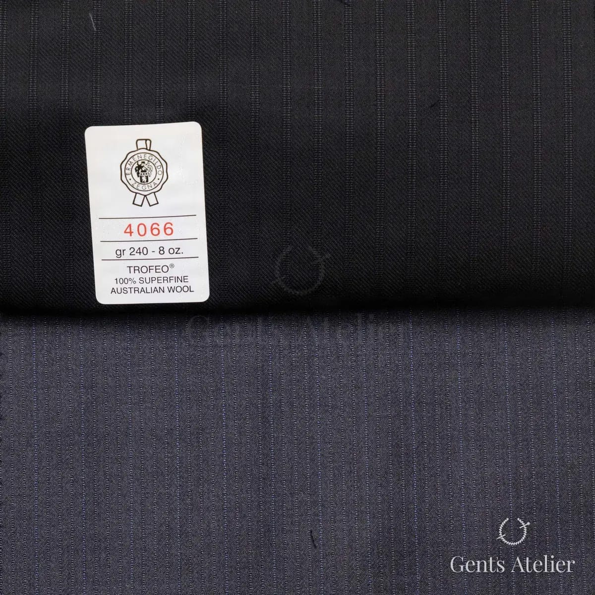 Образец ткани Ermenegildo Zegna 4066 с этикеткой, чёрный
