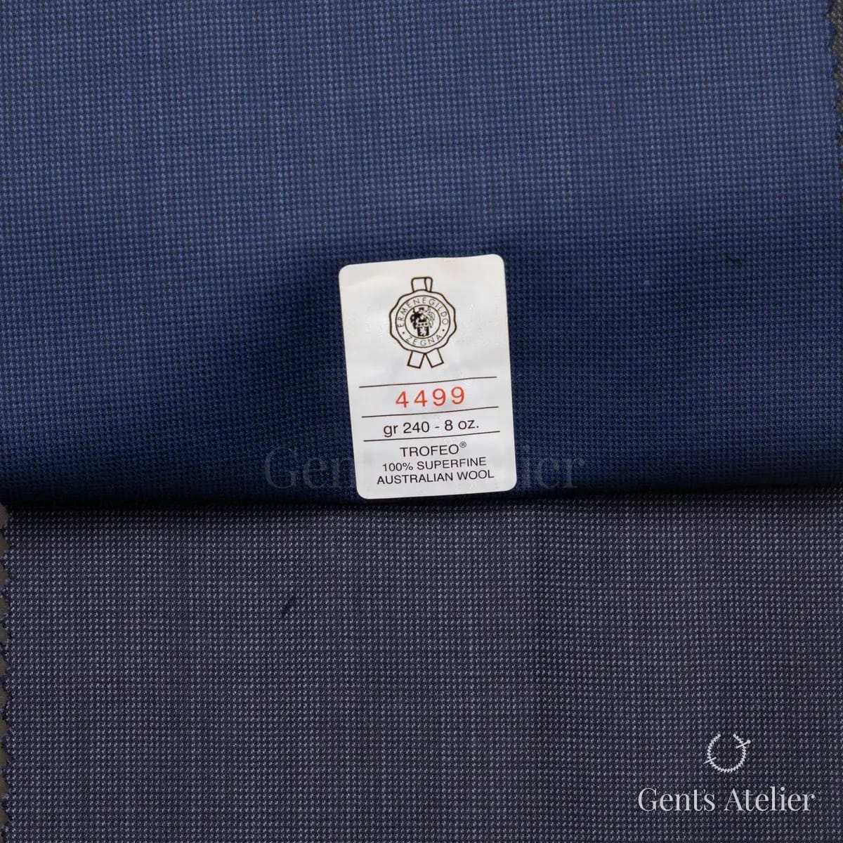 Образец ткани Ermenegildo Zegna 4499 с этикеткой, синий