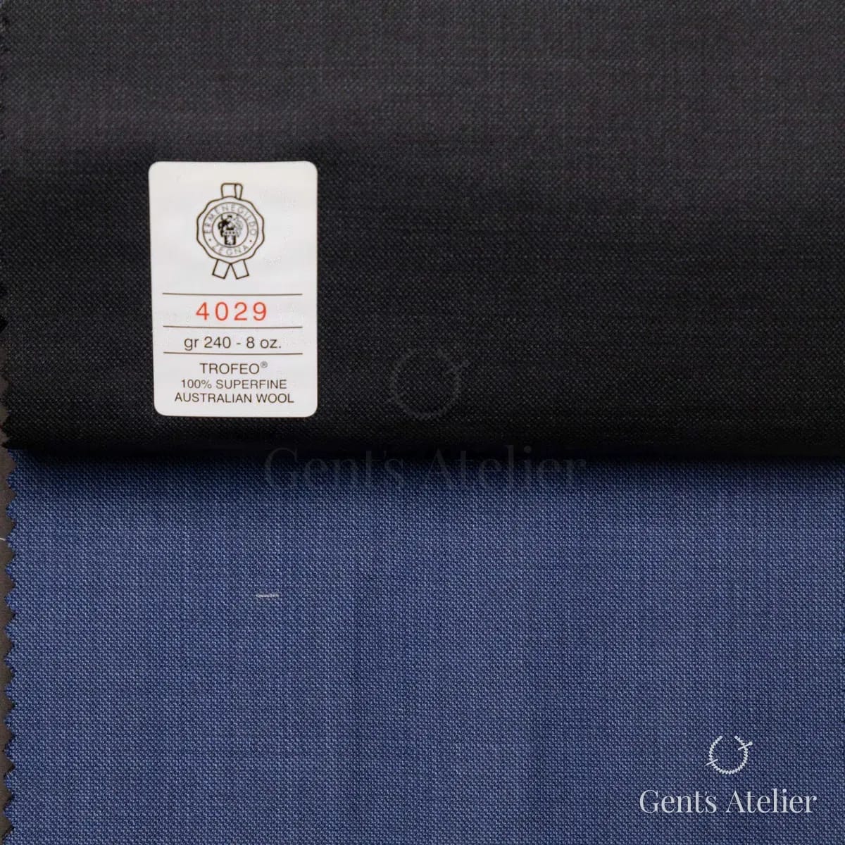 Образец ткани Ermenegildo Zegna 4029 с этикеткой, антрацит