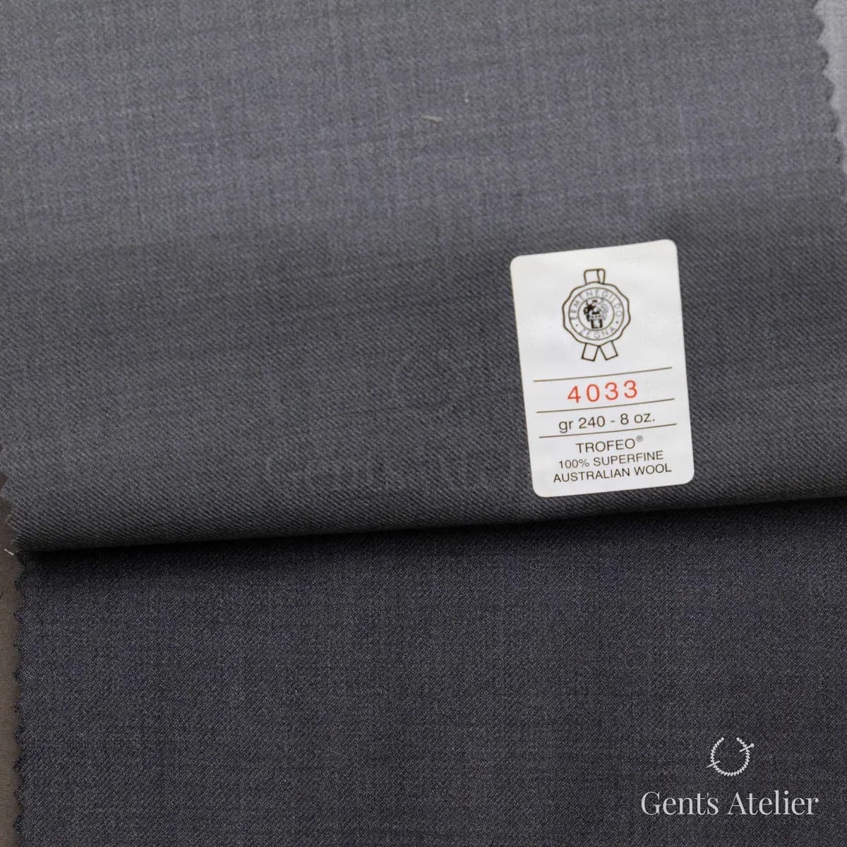 Образец ткани Ermenegildo Zegna 4033 с этикеткой, серый