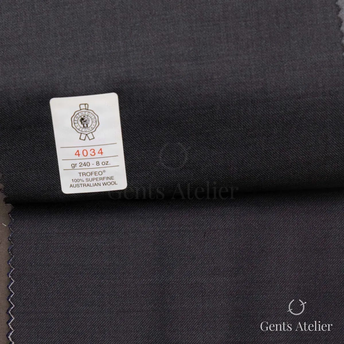 Образец ткани Ermenegildo Zegna 4034 с этикеткой, антрацит