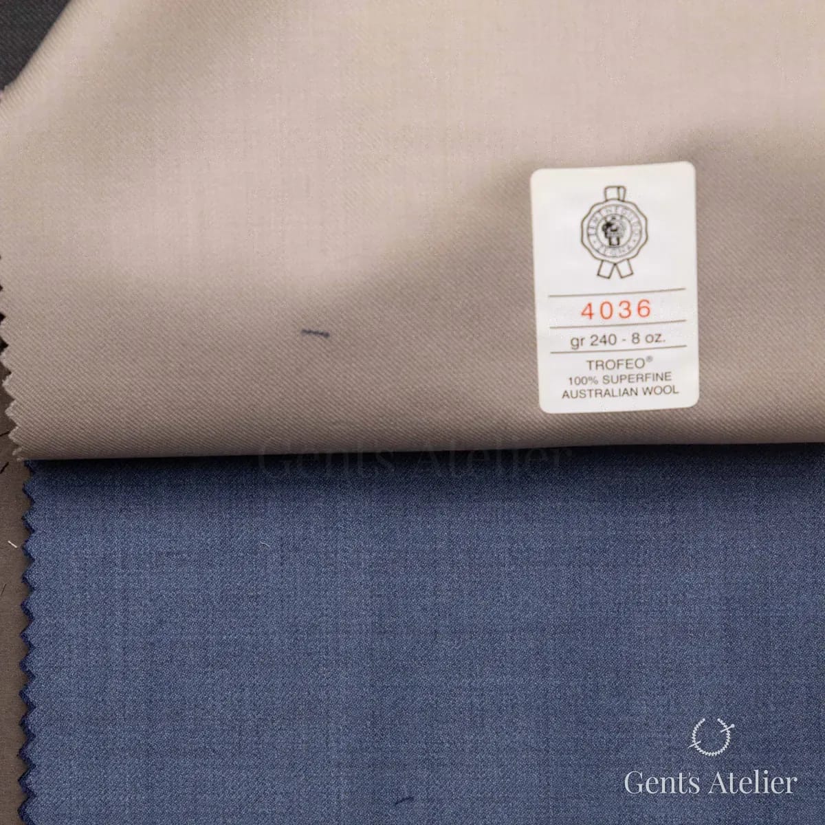 Образец ткани Ermenegildo Zegna 4036 с этикеткой, бежевый