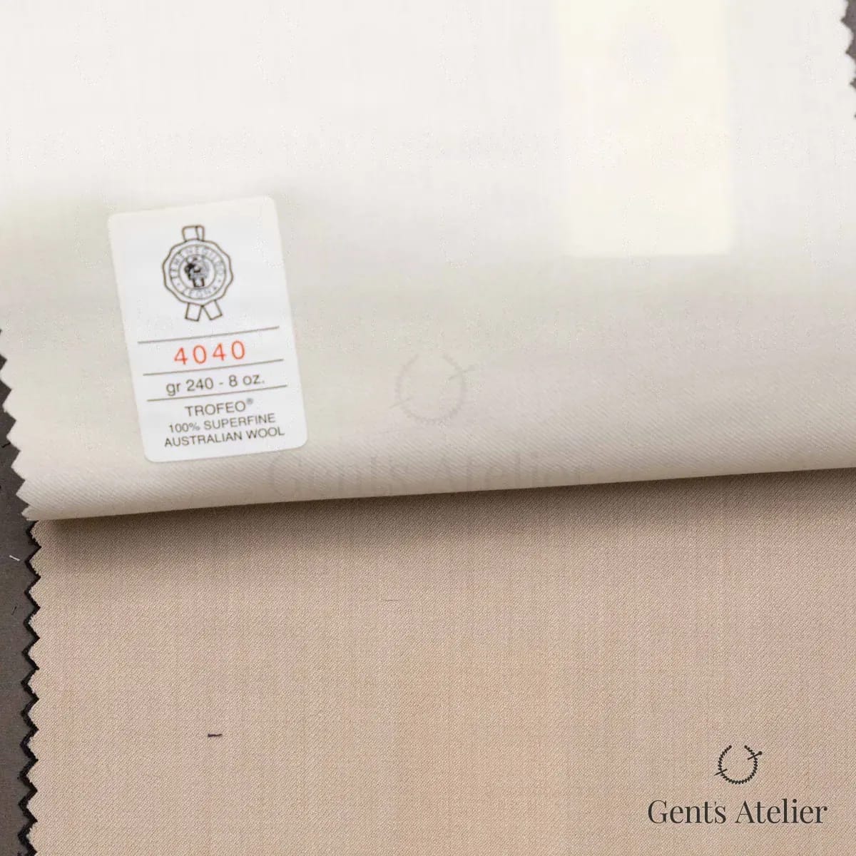 Образец ткани Ermenegildo Zegna 4040 с этикеткой, молочный