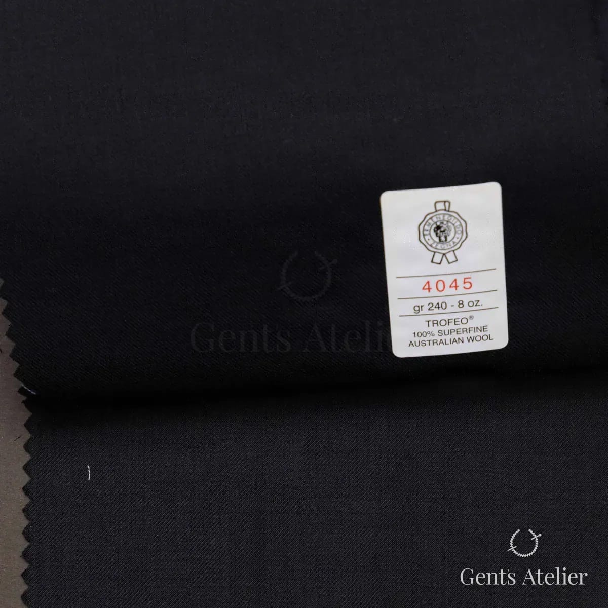 Образец ткани Ermenegildo Zegna 4045 с этикеткой, чёрный