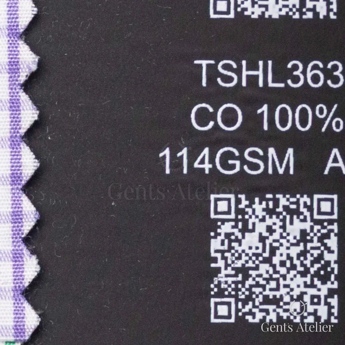 Образец ткани Geneva TSHL363 с этикеткой — Белый / Фиолетовый