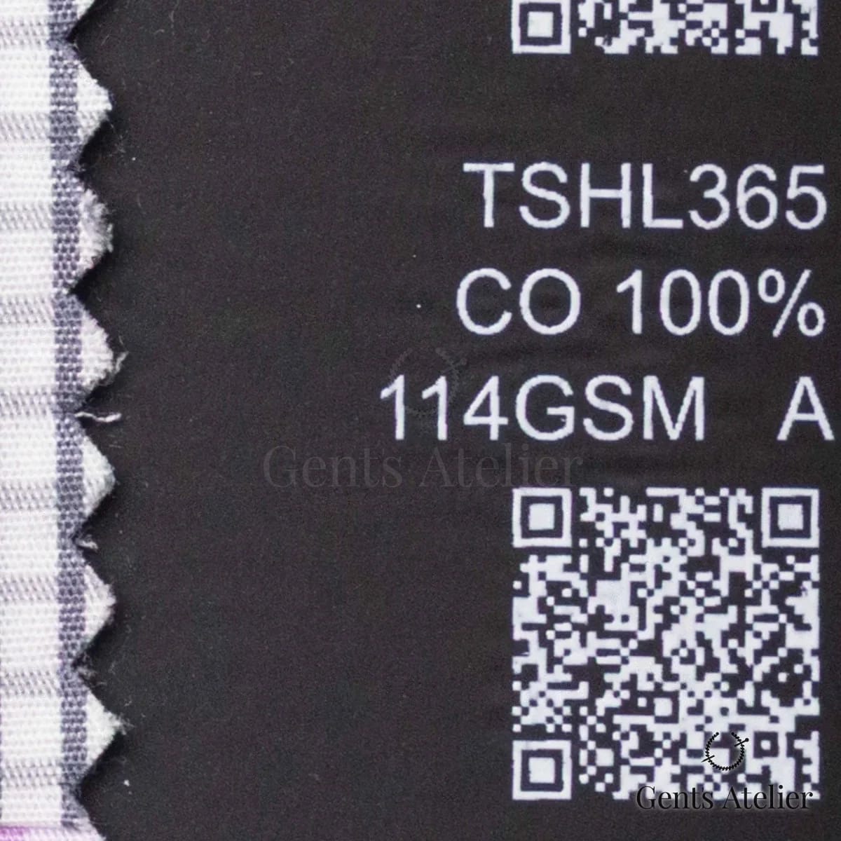 Образец ткани Geneva TSHL365 с этикеткой — Белый / Серо-синий
