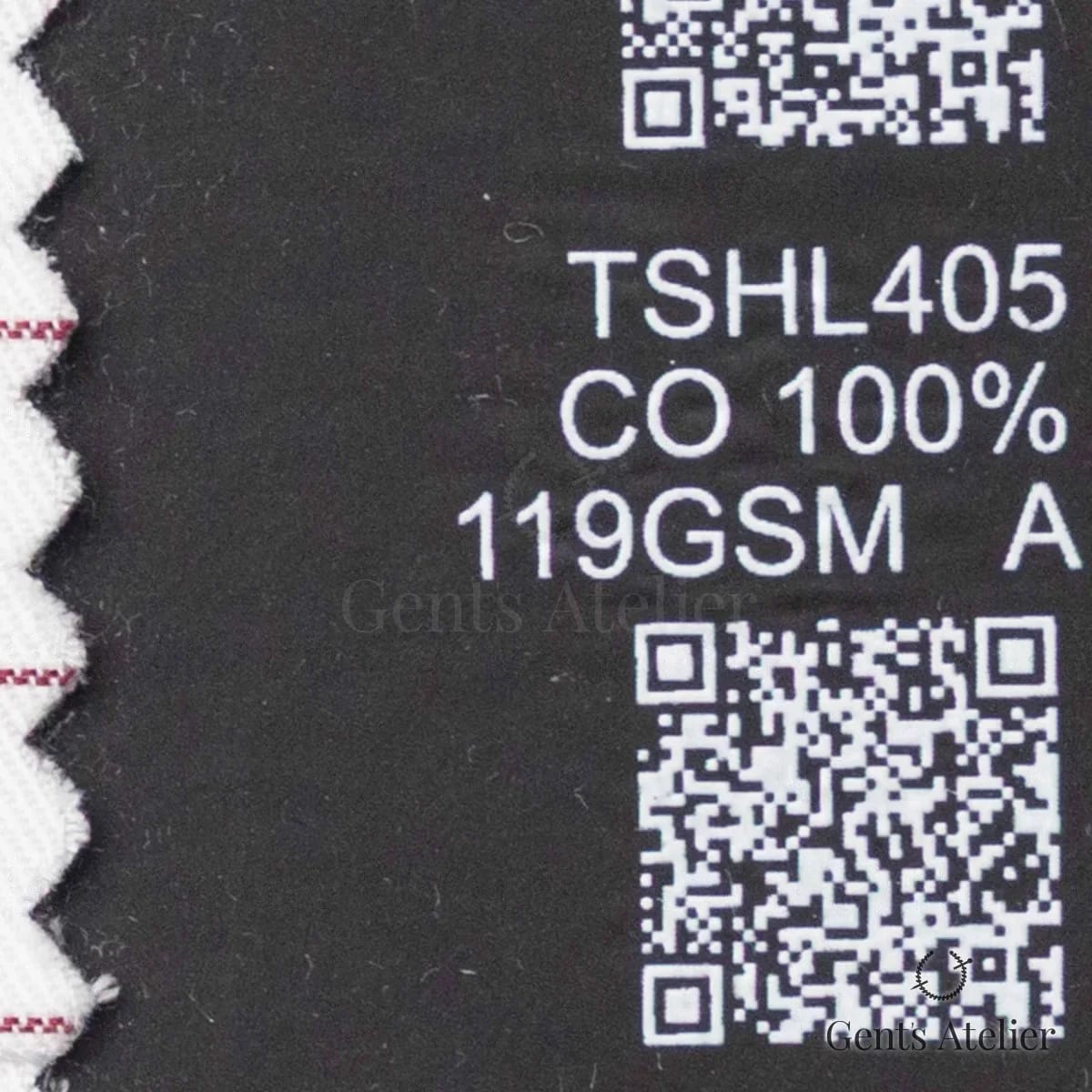 Образец ткани Geneva TSHL405 с этикеткой — Белый / Бордовый