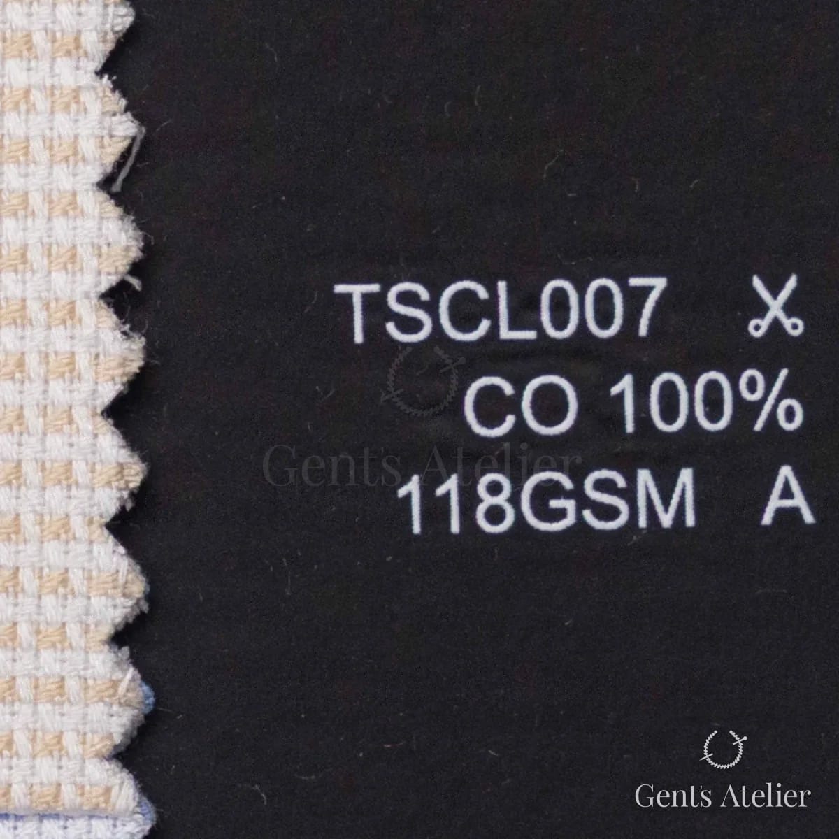 Образец ткани Geneva TSCL007 с этикеткой — Белый / Бежевый
