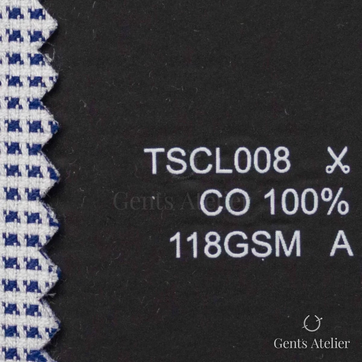 Образец ткани Geneva TSCL008 с этикеткой — Белый / Голубой