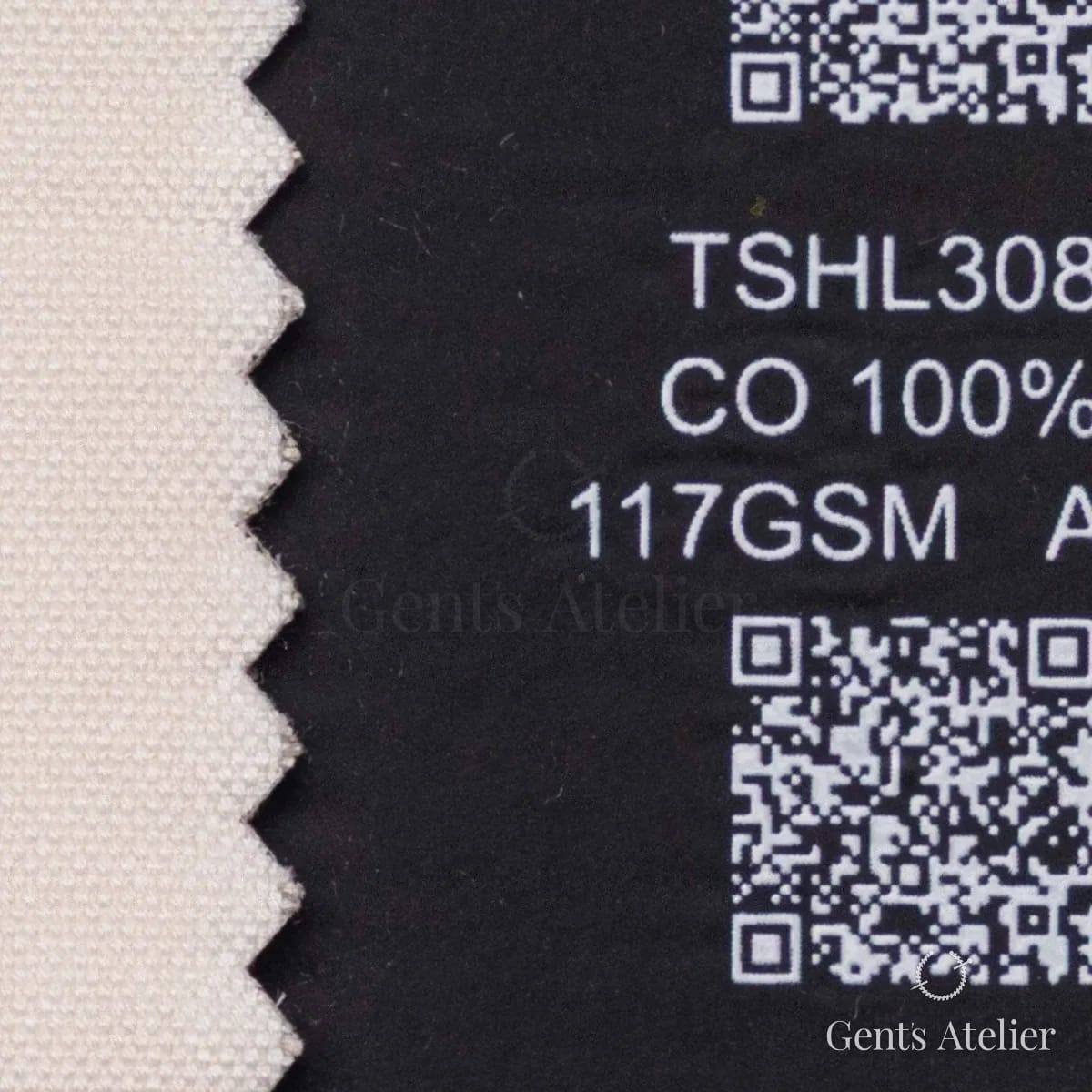 Образец ткани Geneva TSHL308 с этикеткой — Молочный