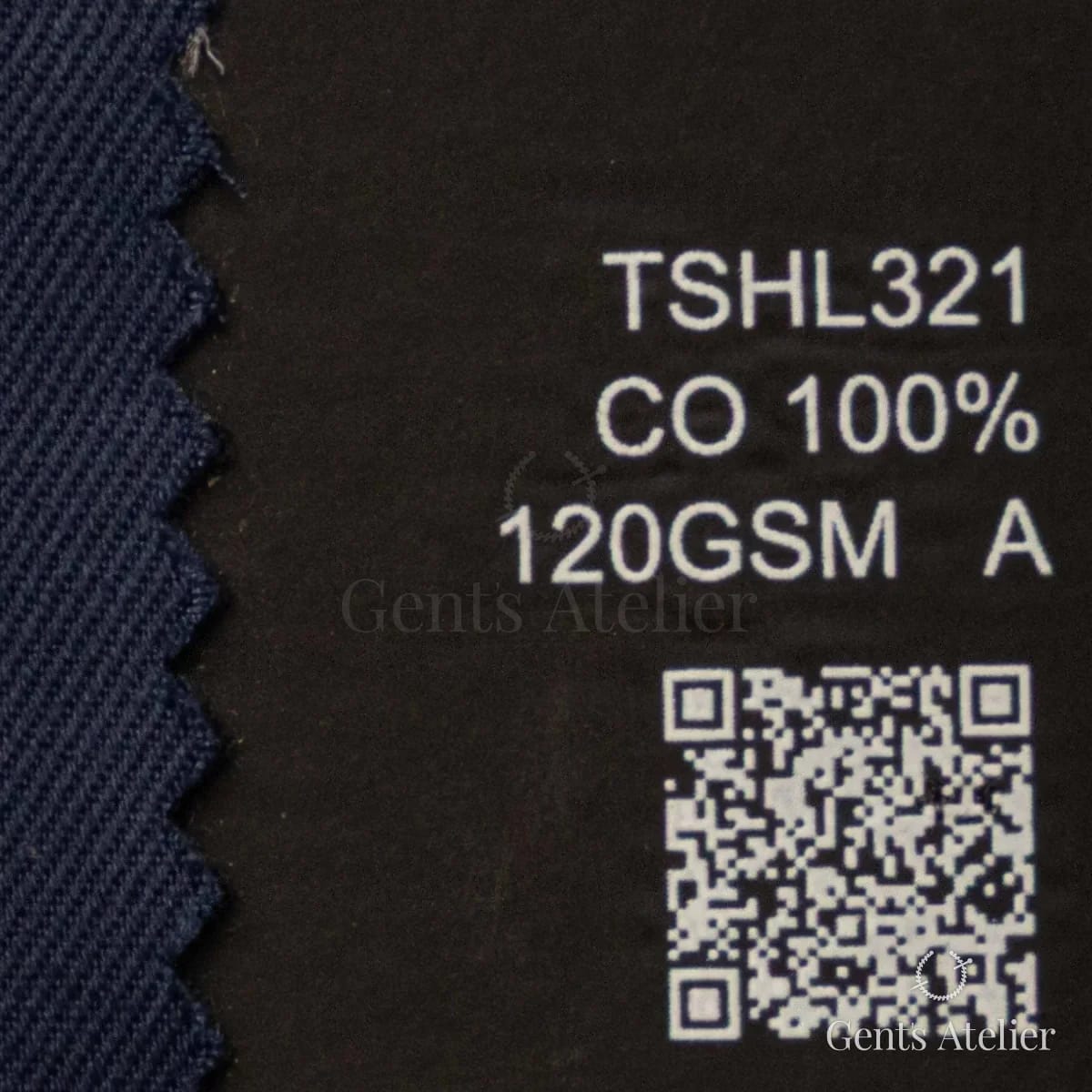 Образец ткани Geneva TSHL321 с этикеткой — Тёмно-синий