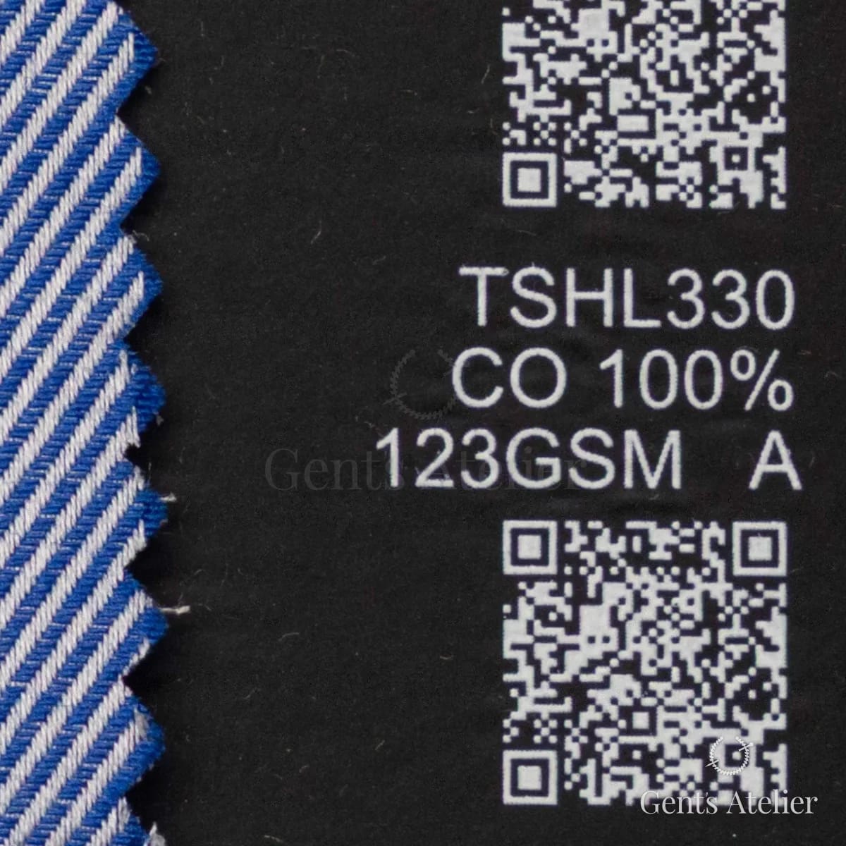 Образец ткани Geneva TSHL330 с этикеткой — Синий