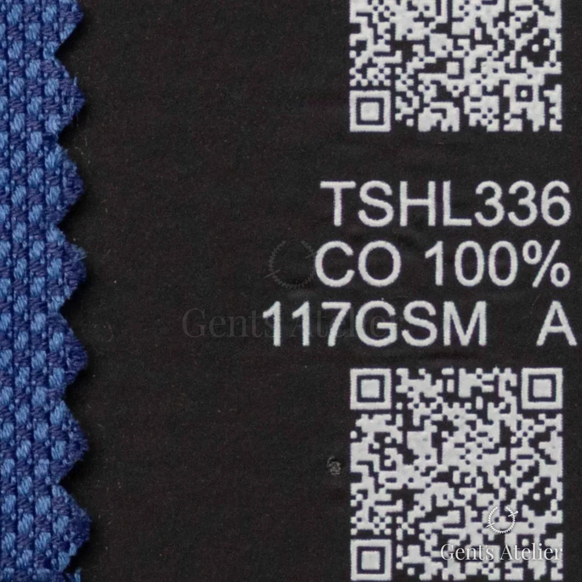 Образец ткани Geneva TSHL336 с этикеткой — Синий