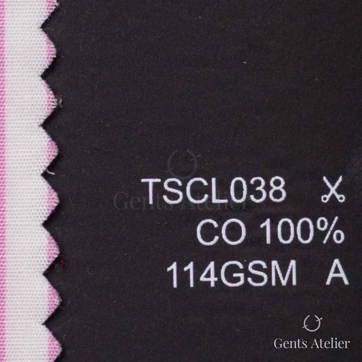 Образец ткани Geneva TSCL038 с этикеткой — Белый/Розовый