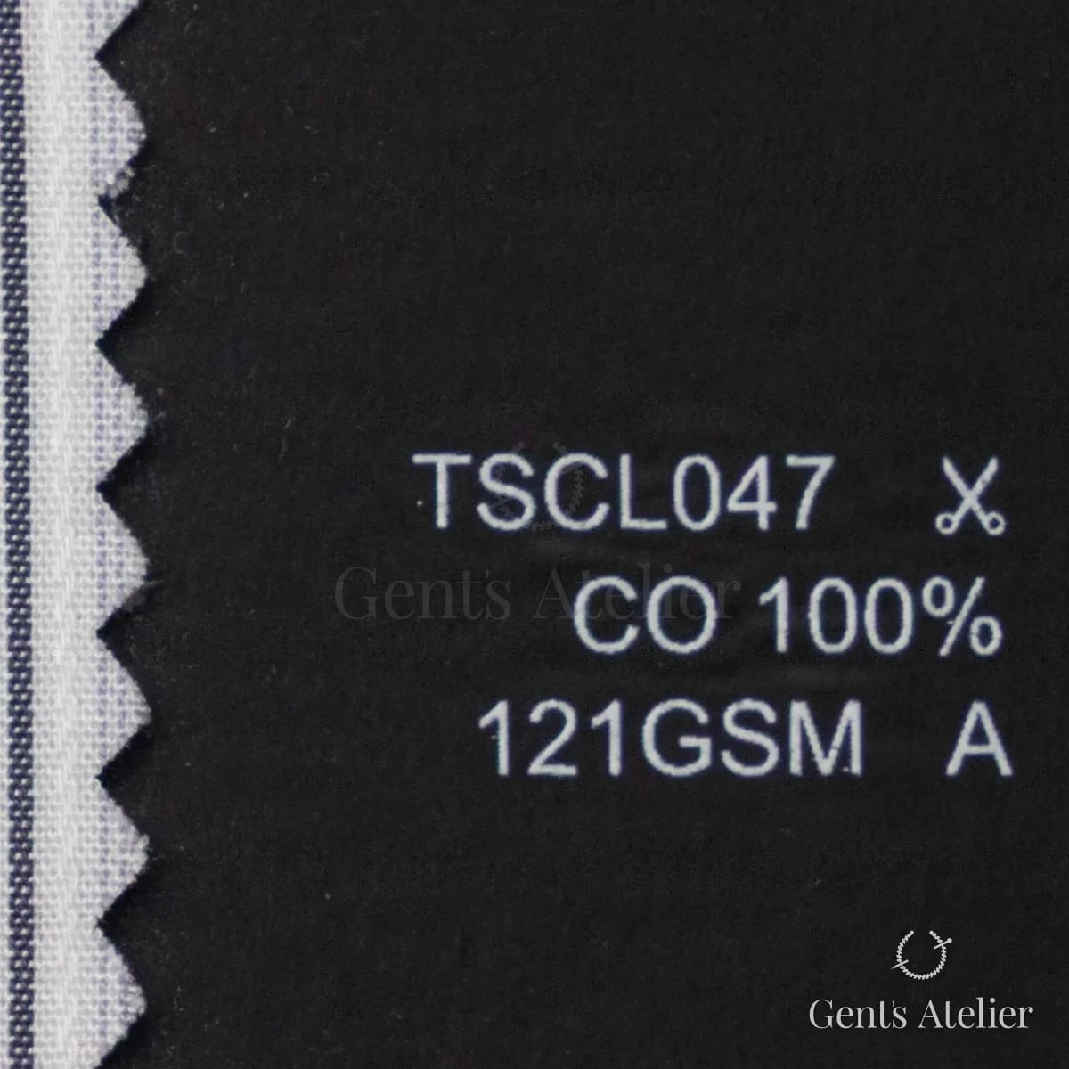Образец ткани Geneva TSCL047 с этикеткой — Белый / Голубой