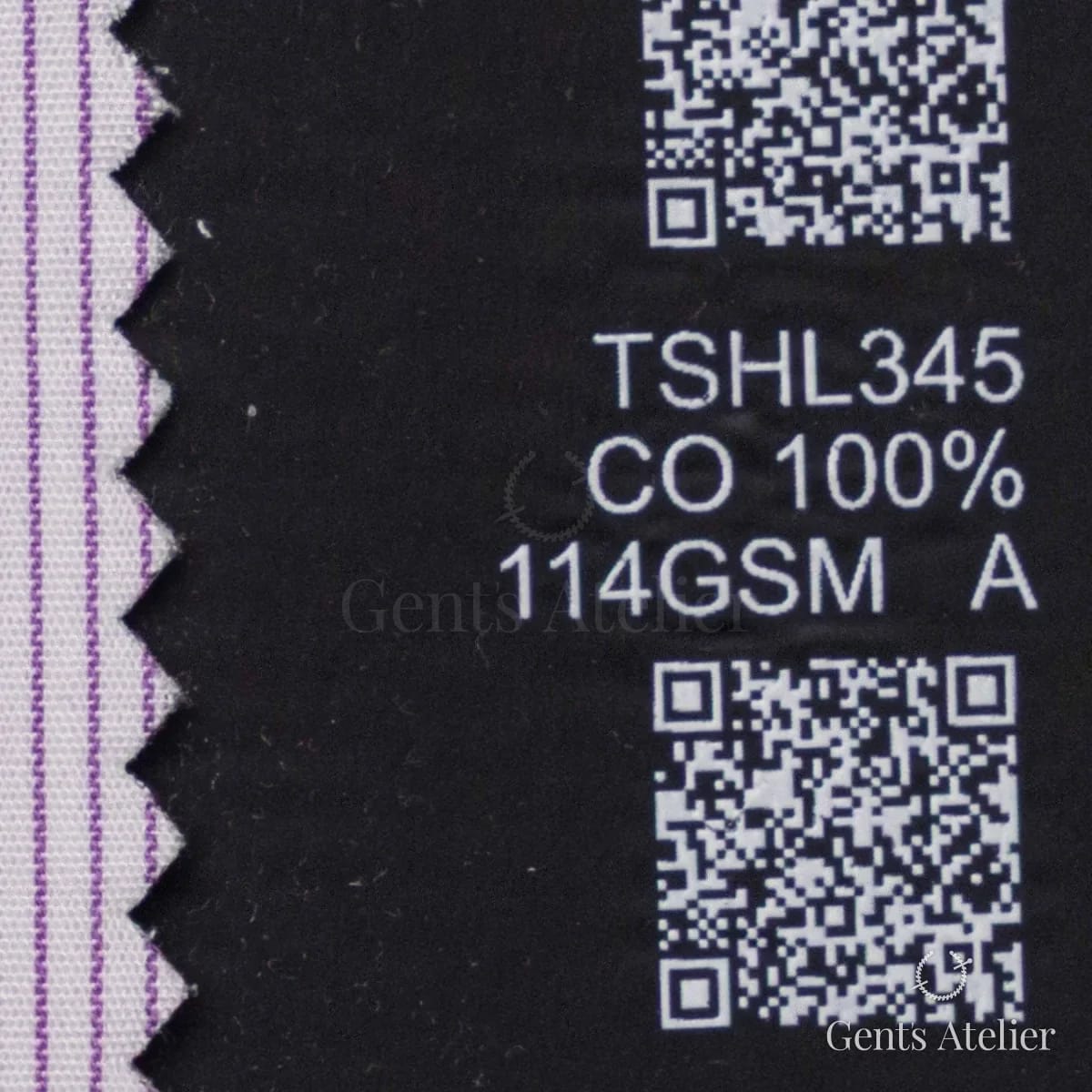 Образец ткани Geneva TSHL345 с этикеткой — Белый / Фиолетовый