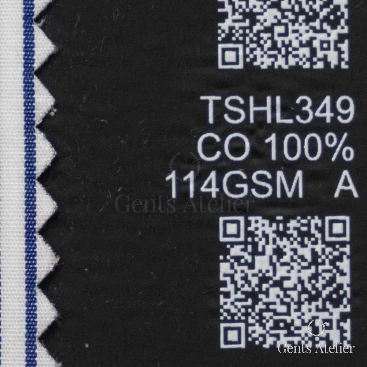 Образец ткани Geneva TSHL349 с этикеткой — Белый / Синий