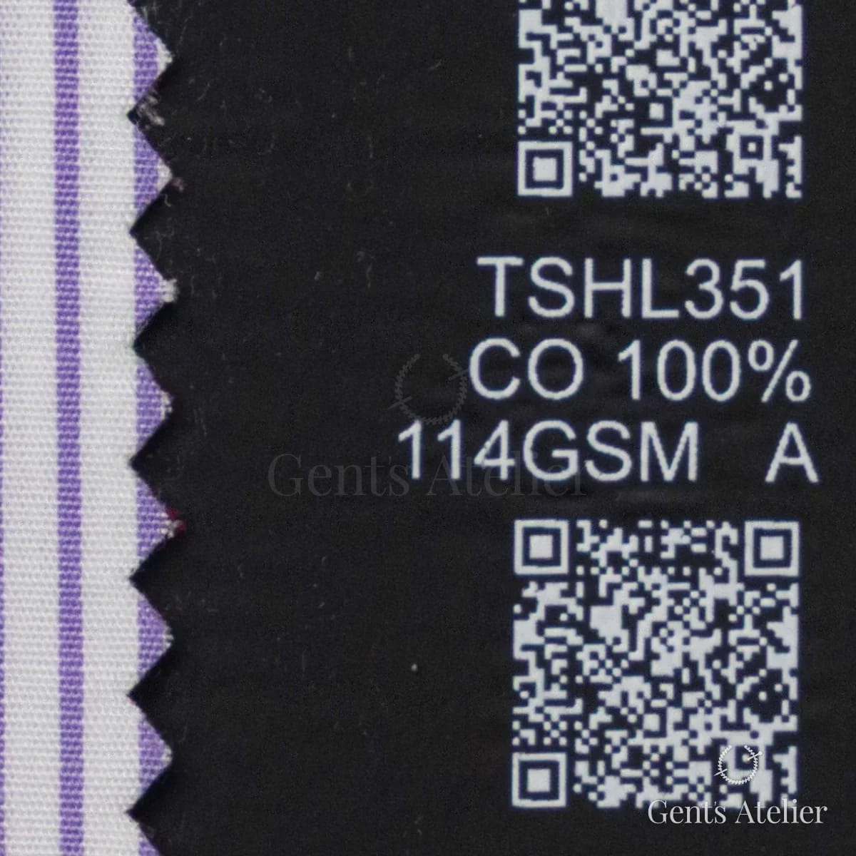 Образец ткани Geneva TSHL351 с этикеткой — Белый / Лавандовый