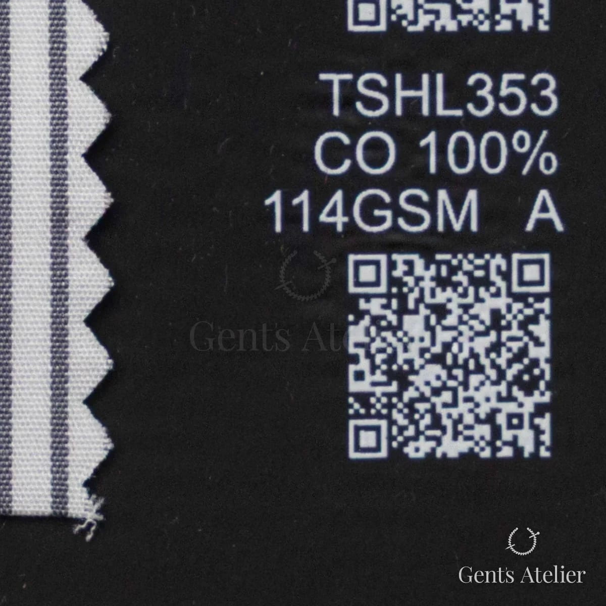 Образец ткани Geneva TSHL353 с этикеткой — Белый / Серый
