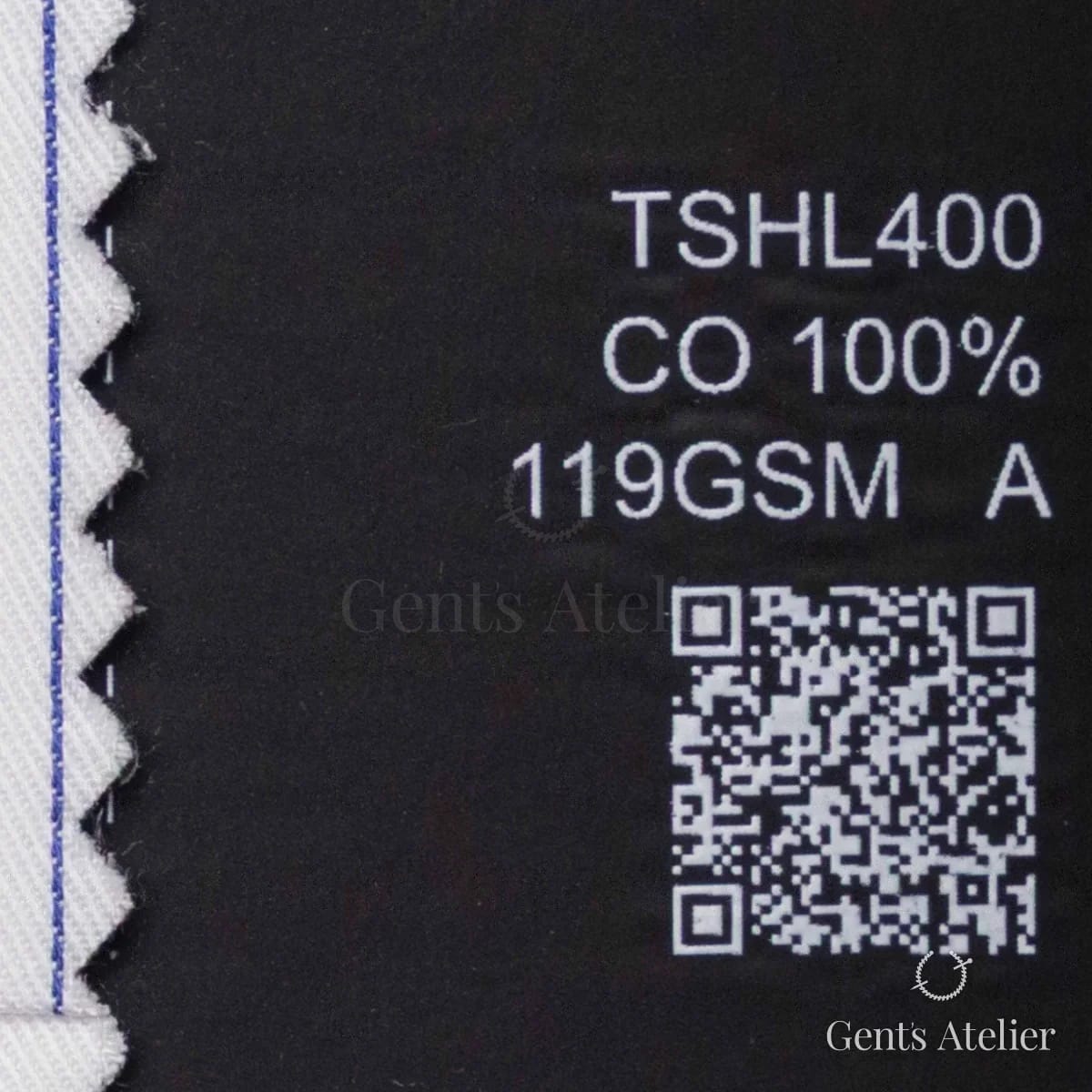 Образец ткани Geneva TSHL400 с этикеткой — Белый / Синий