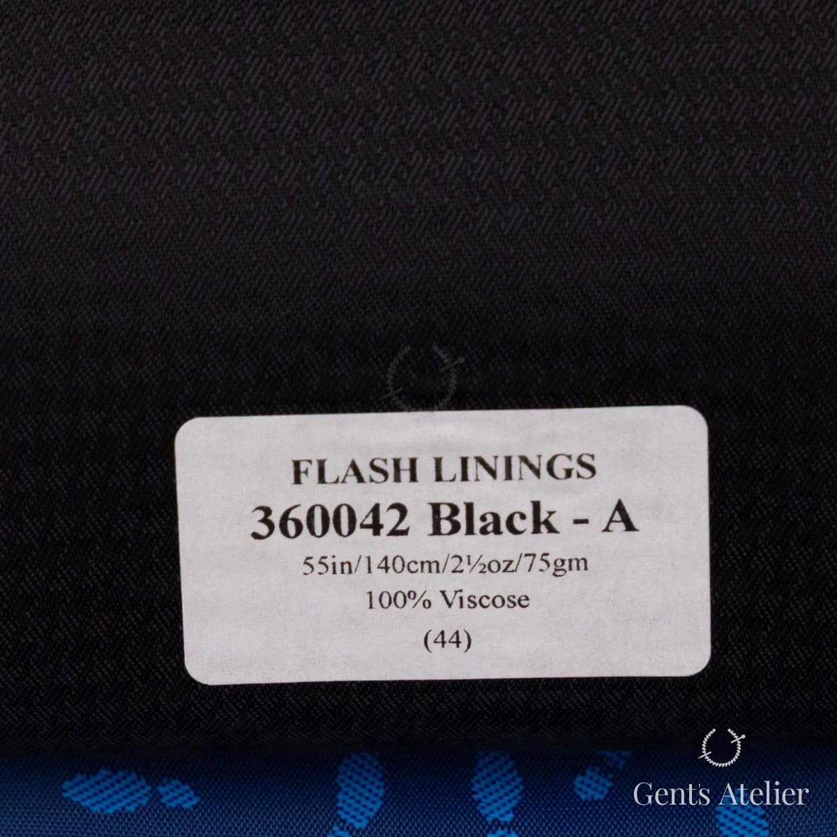Образец ткани Gladson 360042 Black - A с этикеткой, чёрный