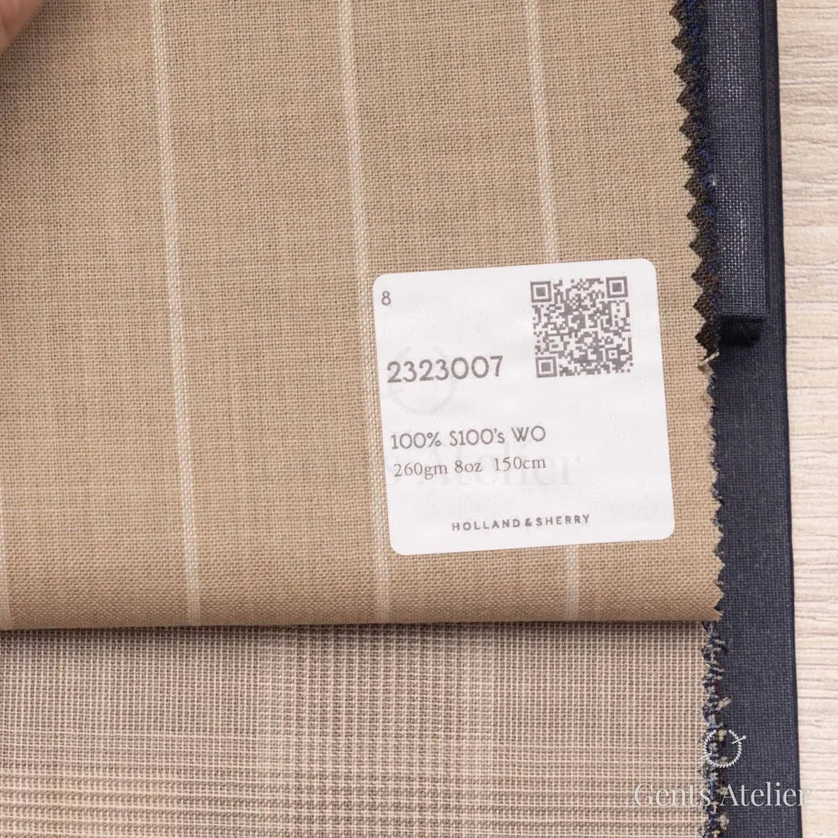 Образец ткани Holland & Sherry 2323007 с этикеткой, бежевый