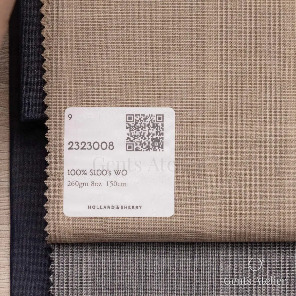 Образец ткани Holland & Sherry 2323008 с этикеткой, бежевый