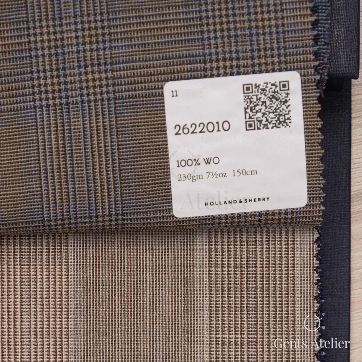 Образец ткани Holland & Sherry 2622010 с этикеткой, коричневый