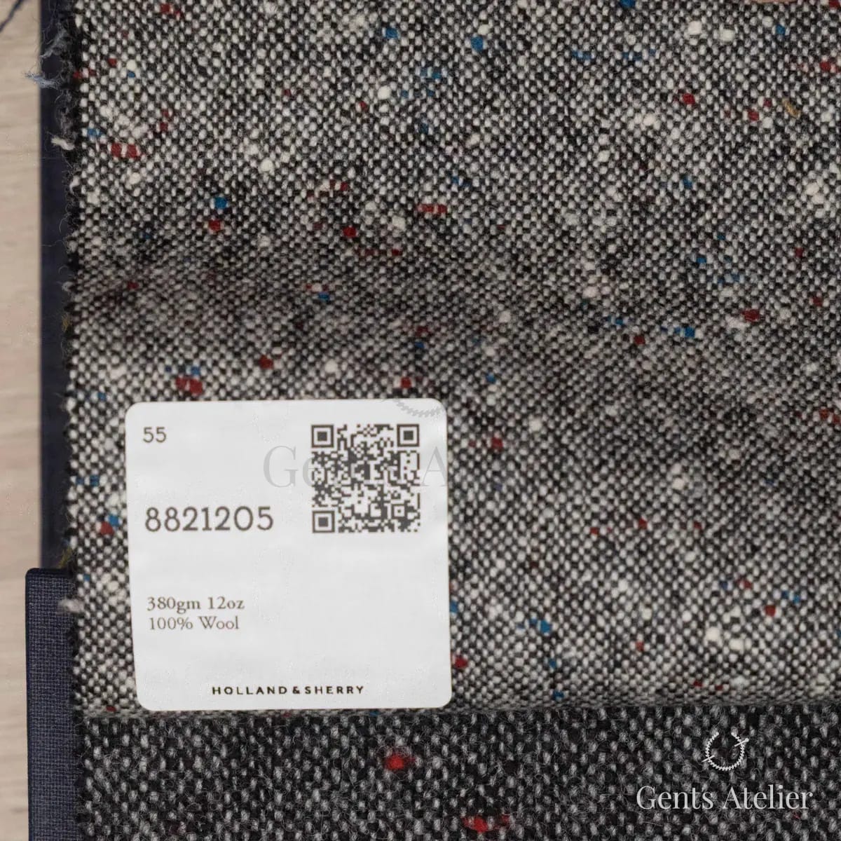 Образец ткани Holland & Sherry 8821205 с этикеткой, серый