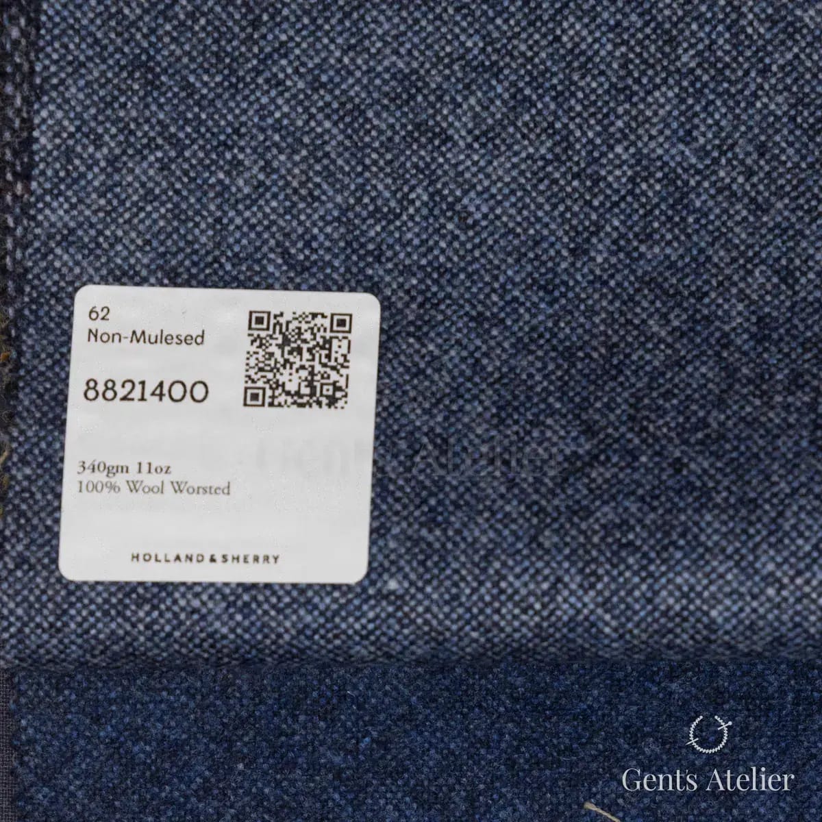 Образец ткани Holland & Sherry 8821400 с этикеткой, синий