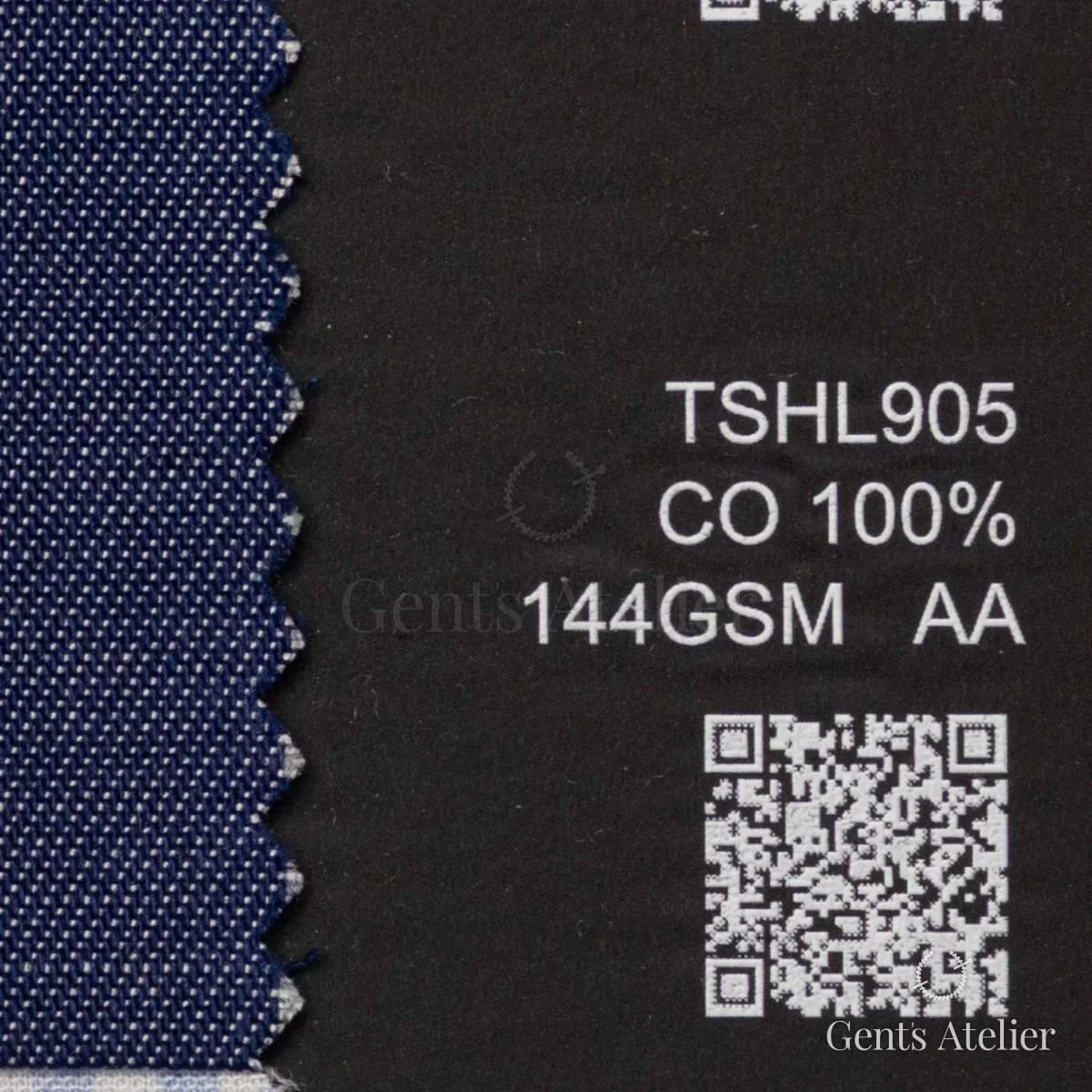 Образец ткани Iniziare TSHL905 с этикеткой — Тёмно-синий